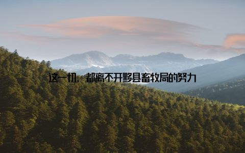 这一切, 都离不开黟县畜牧局的努力