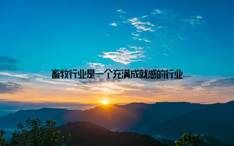 畜牧行业是一个充满成就感的行业