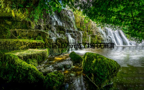 没想到, 这10万元成了我的无底洞