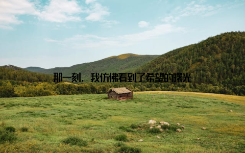 那一刻, 我仿佛看到了希望的曙光