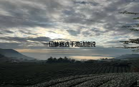 一位参赛选手激动地说