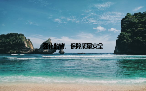 强化监管, 保障质量安全