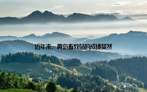 近年来, 黄岛畜牧站的成绩斐然