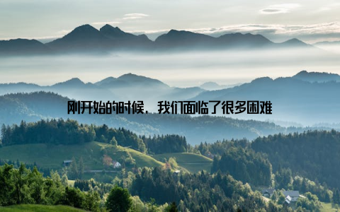 刚开始的时候, 我们面临了很多困难