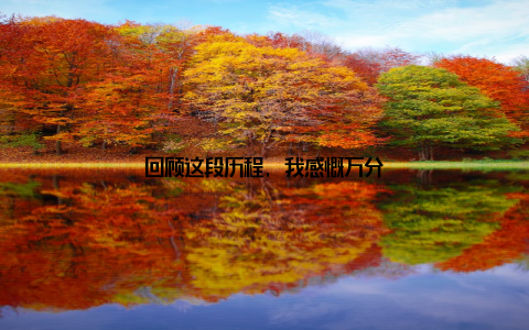 回顾这段历程, 我感慨万分