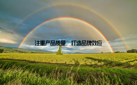 注重产品质量, 打造品牌效应