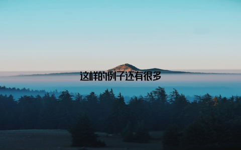 这样的例子还有很多