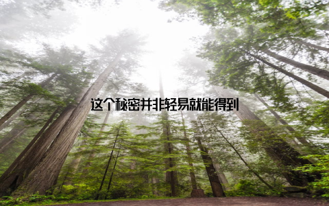这个秘密并非轻易就能得到