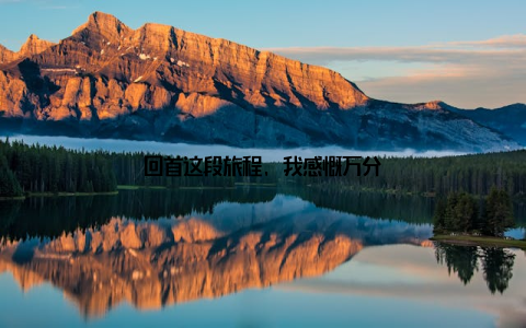 回首这段旅程, 我感慨万分