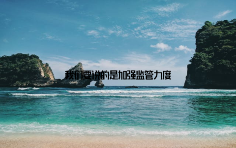 我们要说的是加强监管力度