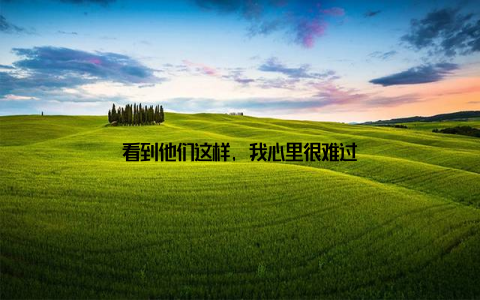 看到他们这样, 我心里很难过