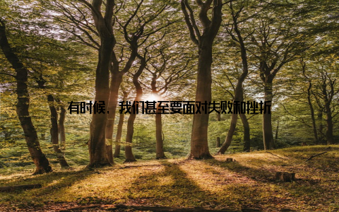 有时候, 我们甚至要面对失败和挫折