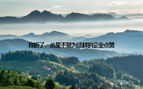 我听了, 心里不禁为这样的企业点赞