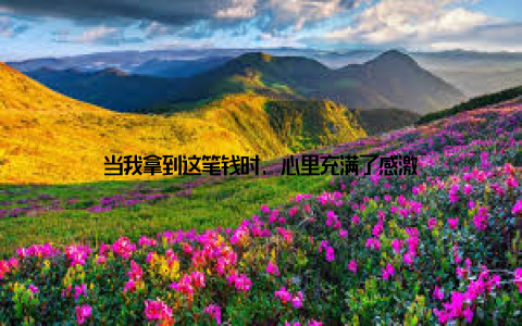 当我拿到这笔钱时, 心里充满了感激