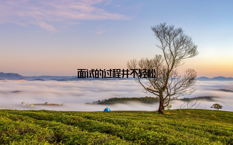 面试的过程并不轻松