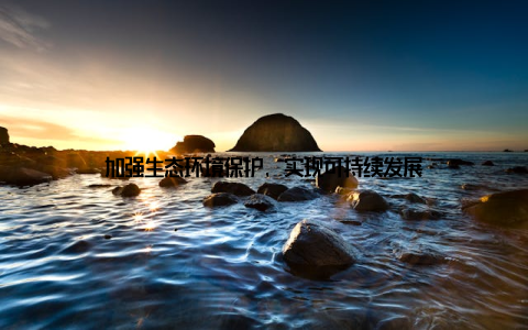 加强生态环境保护, 实现可持续发展