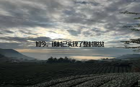 如今, 该村已实现了整村脱贫