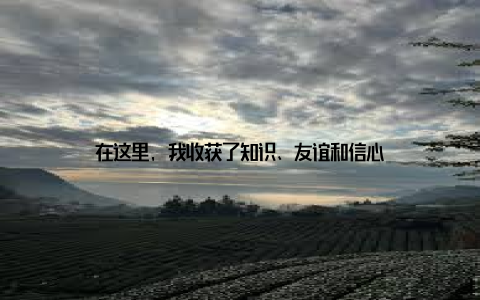 在这里, 我收获了知识、友谊和信心